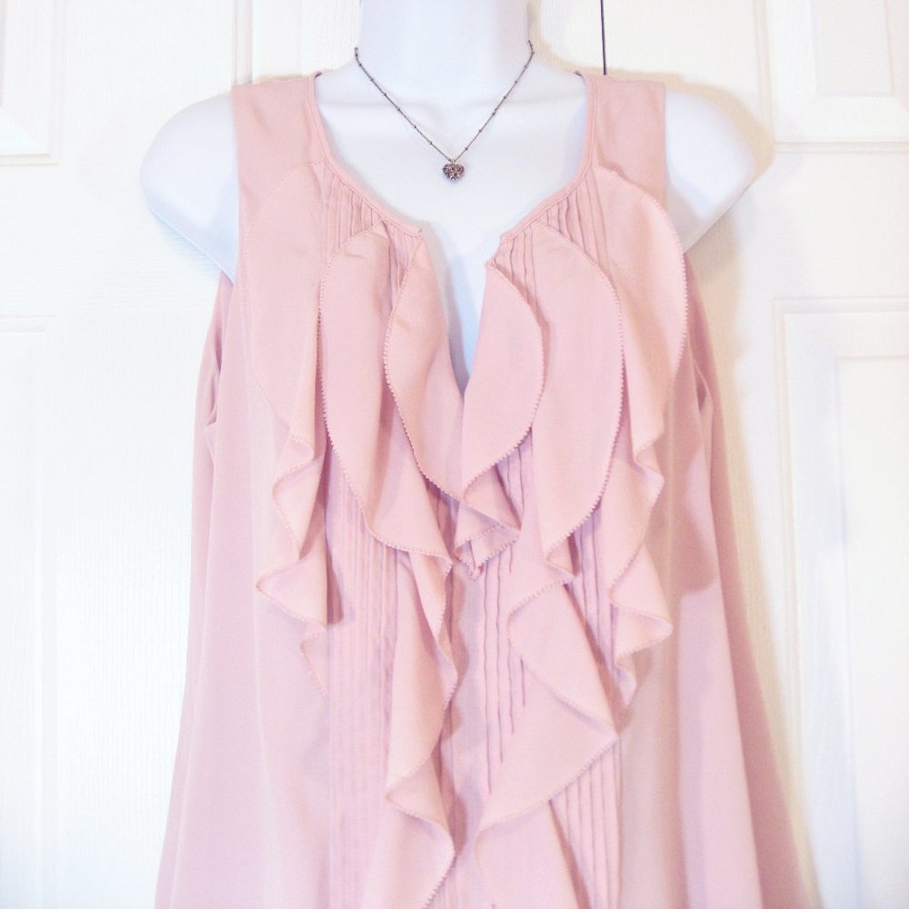 WHBM | Cascade Ruffle Front Shell Blouse Top - Picture 4 of 11